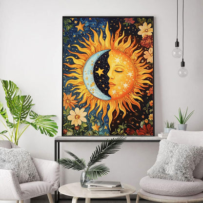 WUSARPLY Sun and Moon Diamond Painting Kits for Adults, Star Diamond Art Kits Full Drill Diamond Dots Paint with Diamonds Gem Arts and Crafts for Beginner Home Wall Decor