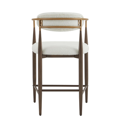Christopher Knight Home Ebany 25" Barstools Set of 2, Metal Frame Counter Stool, Upholstered Bar Chair, Curved Back Barstool, Open Design Counter Stool for Kitchen Dining Island Table, Beige+Gold