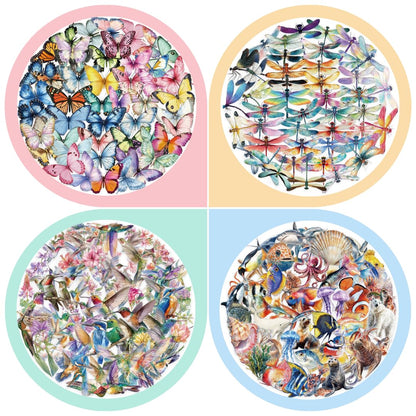 200 Pcs Clear PET Stickers - Watercolor Butterfly, Dragonfly, Hummingbirds & Sea Animals - 50 Unique Designs Per Theme - Aesthetic Stickers for Journals, Scrapbooks, Laptops & DIY Crafts