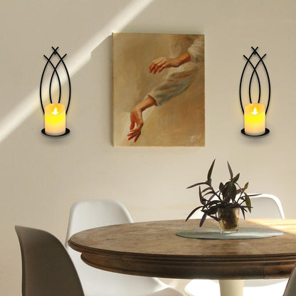 SNAIL GARDEN Wall Candle Sconces Holder Set of 2, Flame-Like Wall Decor Sconces Decorative Wall Sconces for Candles, Wall Mounted Candle Holder for Living Room Bedroom Dining Room Wall Decorations