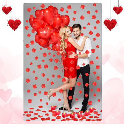 Honoson 1000 Pieces Artificial Rose Petals with 24 Pcs Flameless Heart Shaped LED Tealights Candles Special Romantic Night Decorations for Proposal Wedding Anniversary Table Decor(Red)