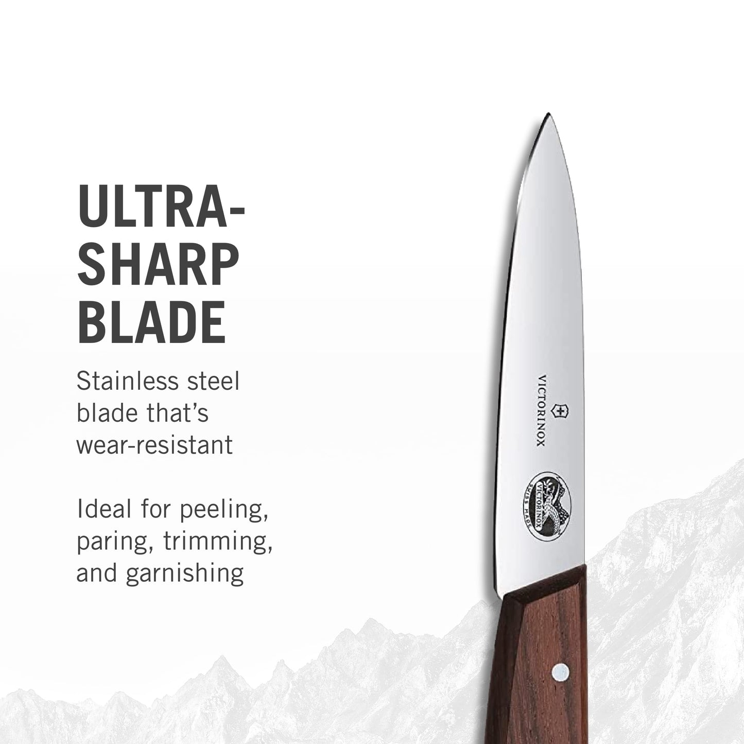 Victorinox Rosewood Paring Knife - Premium Kitchen & Home Essentials - Cooking Knife Cuts Fruits & Vegetables with Ease - Wood Handle, 3.25"