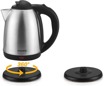 Courant Cordless Stainless Steel Kettle (1.7 Liter) with 360 Degree Rotational Body