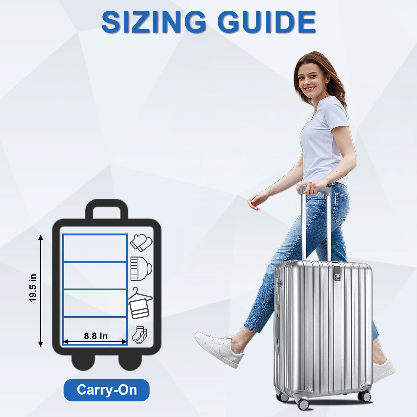 Olosar Suitcase Organizer, Travel Luggage Organizer Portable Hanging Travel Shelves Collapsible Hanging Packing Cubes for Carry on Suitcase, Black
