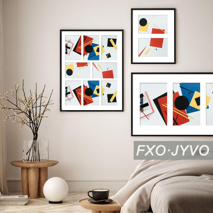 Fxojyvo 4x6 Picture Frame Collage Set of 3, Display 5 4x6 Picture Collage or 11x13 Photo Only Without Mat, Light Weight and High Transparent Frame for Wall - 3 Pack/Black/5-Openings