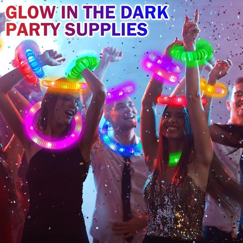 Glow Sticks | 36 PCS Camping Toys for Kids - Light-Up Pop Tube Bracelets & Necklaces for Parties