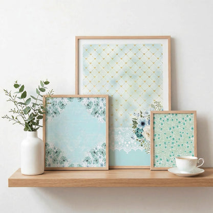 MIATTCLD 12x12 Scrapbook Paper Double Sided Patterned Paper for Scrapbooking, 24 Sheets/24 Designs Wedding Background Papers Boho Decorative Craft Papers for Card Making Journaling Decor (Green)