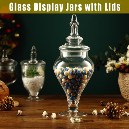 REFSAVER Apothecary Jars Glass Decorative Candy Jars,Candy Buffet Display, Elegant Storage Jar, Decorative Wedding Candy Organizer Canisters Style B