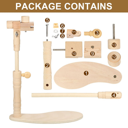 PATIKIL Embroidery Hoop Stand, Adjustable Embroidery Frame Stand Beech Wood Rotated Embroidery Hoop Stand for Cross Stitch Sewing Arts Crafts