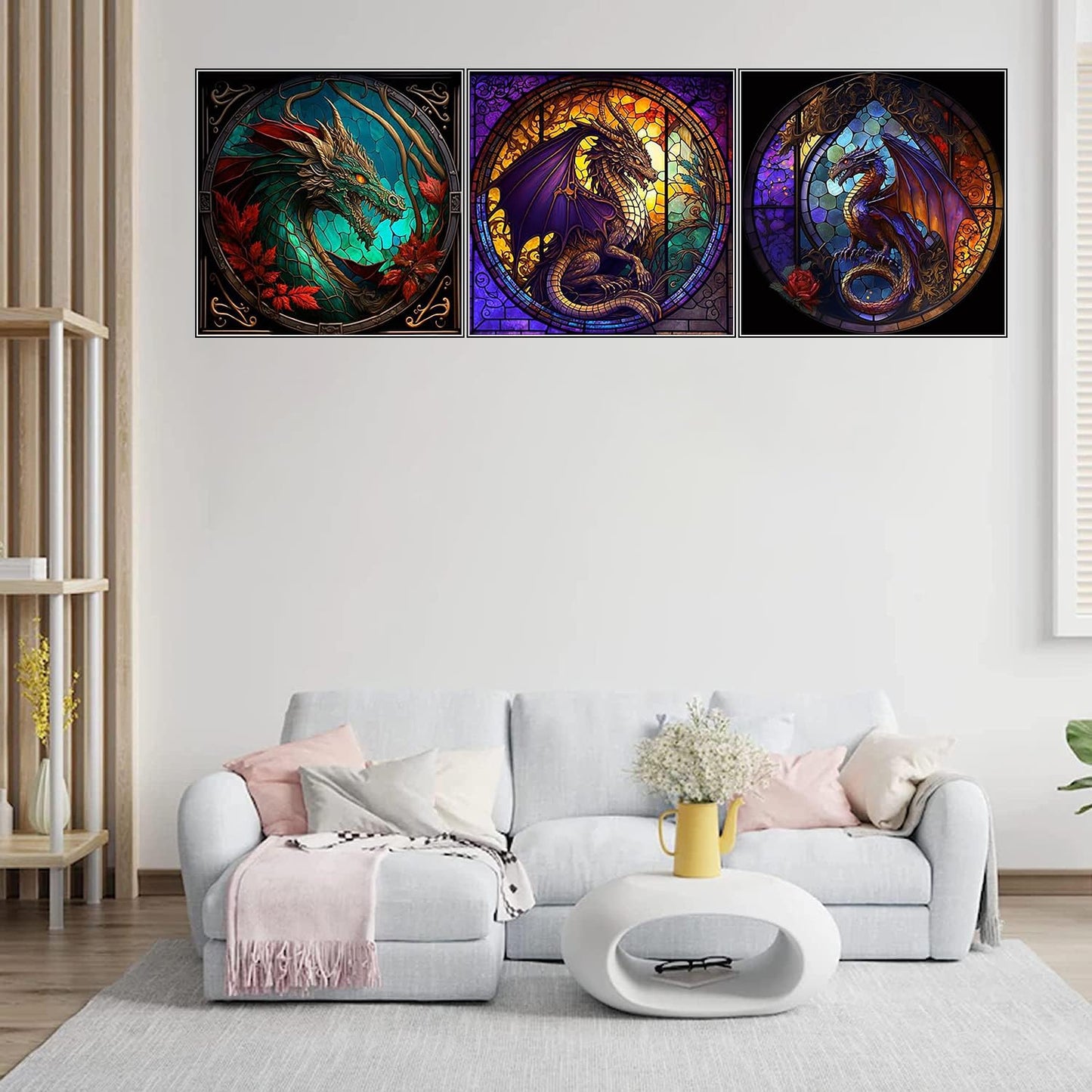 RYMILIE Diamond Painting Kits for Adults - 6 Pack Dragon DIY 5D Diamond Art Kits Full Drill Diamond Dots Paintings with Diamonds Gem Art and Crafts Home Decor 12x12inch