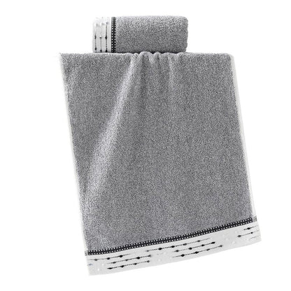 YiLUOMO Grey Hand Towels Tiny Furball Decorative Design Super Soft 100% Terry Cotton Highly Absorbent Bathroom Hand Towel for Home, Hotel, Spa, Pool, Gym 13 x 29 Inch, 2 Pack