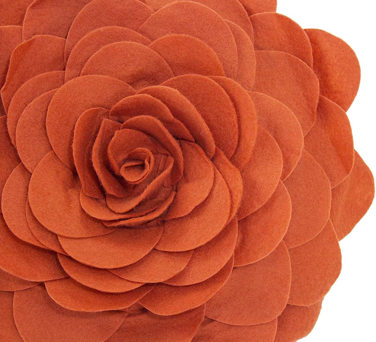 Fennco Styles Eva's Flower Garden Decorative Filled Throw Pillow | 13" Round | Terracotta Floral Accent