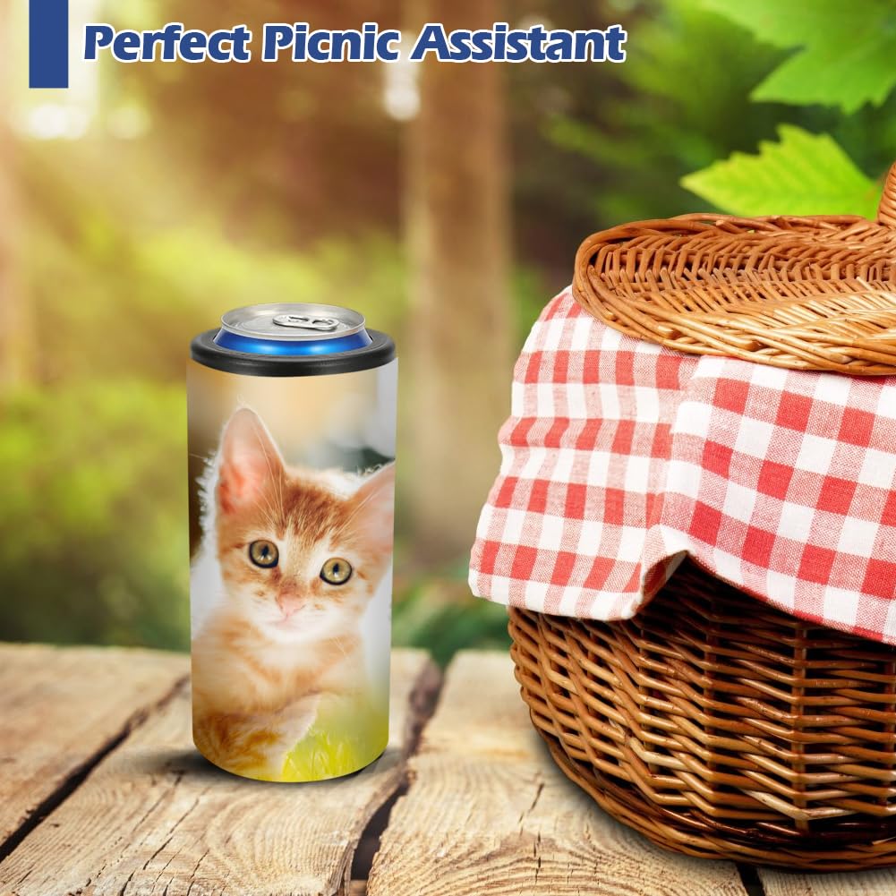 8 Pack Sublimation Can Cooler Blank Sublimation Can Holder Stainless Steel Insulated Can Cooler Sublimation Tumbler Vinly Gifts, White 12oz