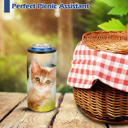 8 Pack Sublimation Slim Skinny Can Cooler Blank Sublimation Can Holder Stainless Steel Insulated Can Cooler Sublimation Tumbler Vinly Gifts, White 12oz
