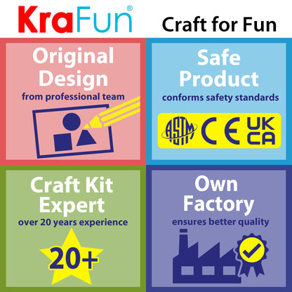 KRAFUN Unicorn Sewing Keyring Kit for Kids Age 7 8 9 10 11 12 Learn Art & Craft, Includes 6 Stuffed Animal Bear, Dog, Rabbit, Raccoon, Owl Dolls, Instruction & Felt Materials
