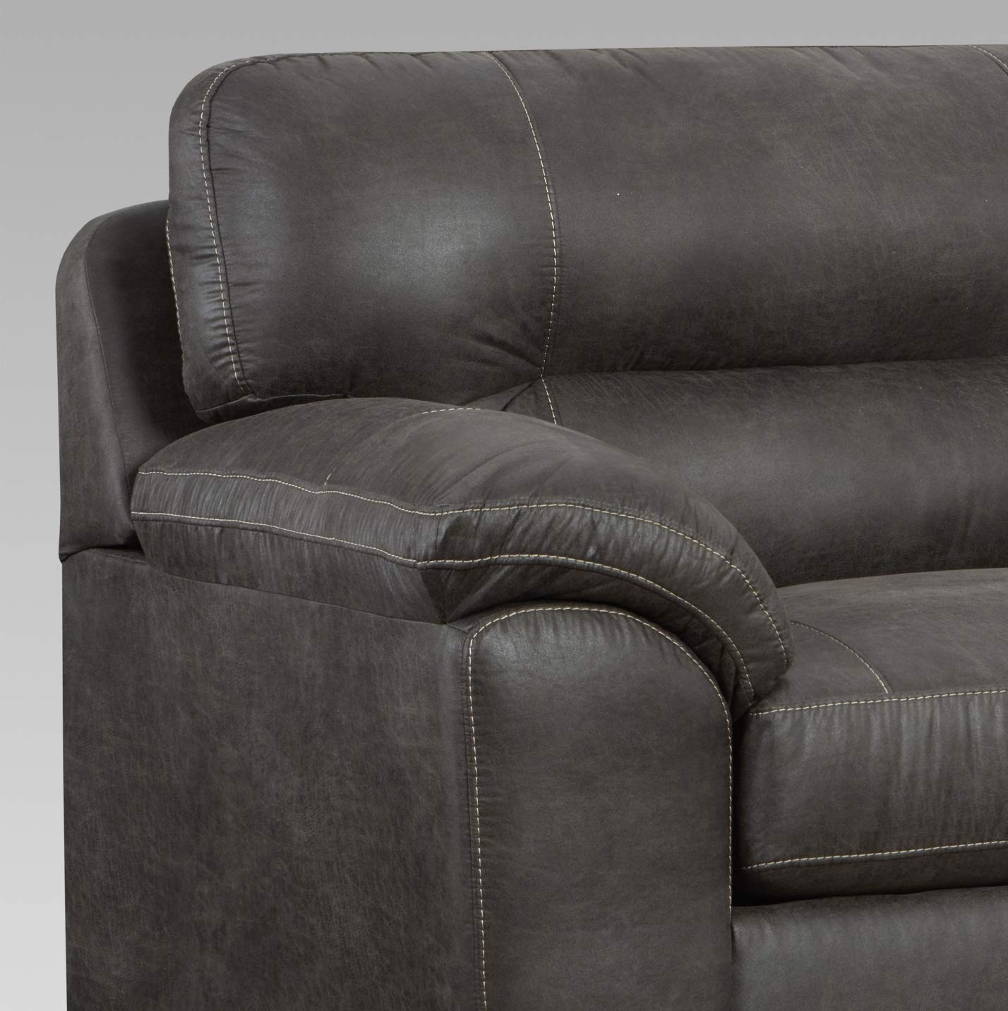 Roundhill Furniture Tirana Contemporary Fabric Pillow-top Arm Chair with Ottoman in Sequoia Ash