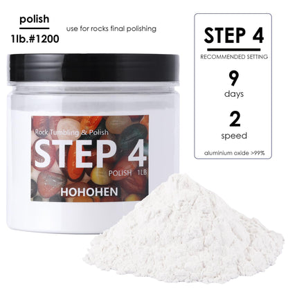 Hohohen 4 Pounds Rock Tumbler Grit Kit Abrasive Media Rocks Tumbling Grit and Polish Refill Stone Polishing Silicon Carbide & Aluminum Oxide Fit for Any Rock Polisher