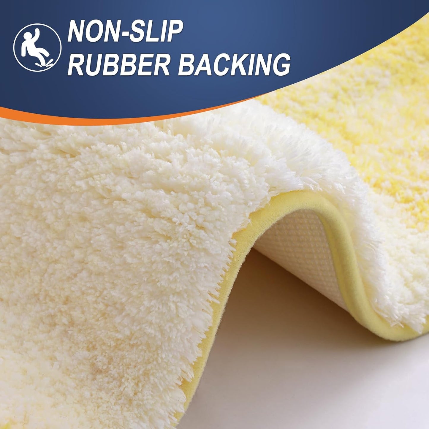 OLANLY Bathroom Runner Rug - Extra Soft Microfiber Mat | Quick Dry, Washable, 47x17 Inches, Yellow