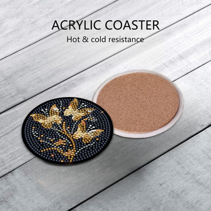 8 Pcs Butterfly Diamond Painting Coasters Kits with Holder,Flower Diamond Art Coasters Set for Drinks Coffee Table, Diamond Painting kit for Beginners Adults DIY Art Craft Gifts Home Decors