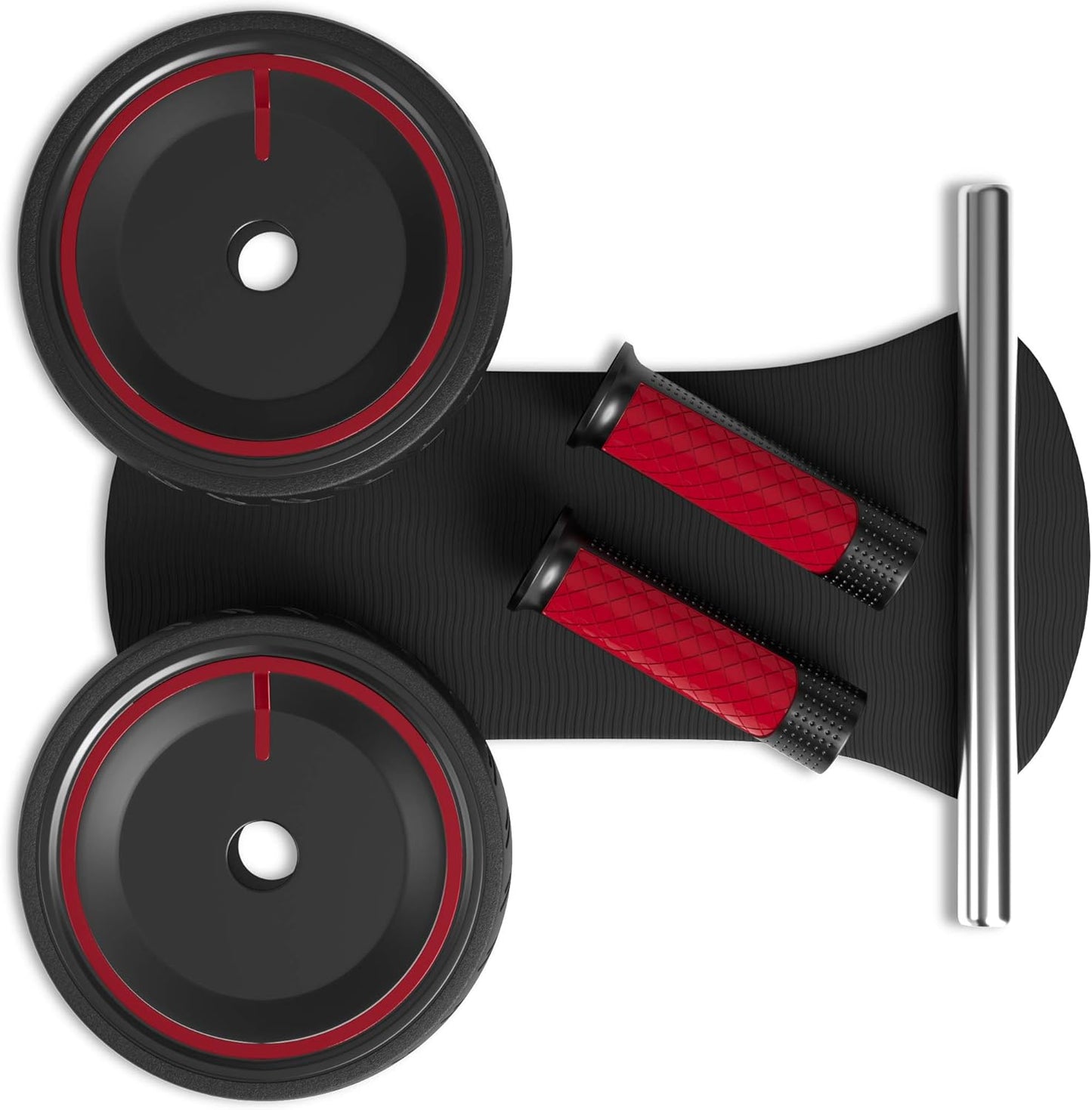 READAEER Ab Roller Wheel, Heavy Duty Workout Equipment for Home Gym, Professional Metal Handle with Rubber Surface Abdominal Exercise Wheel for Strength Training, Ab Wheel with Knee Pad