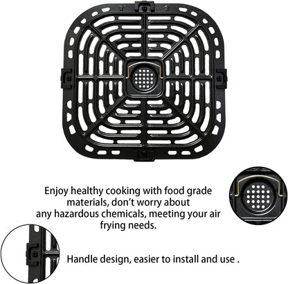 Air Fryer Grill Pan for Instants Vortex 2QT Mini Air Fryer Oven, Nonstick Crisper Plate with Rubber Tabs