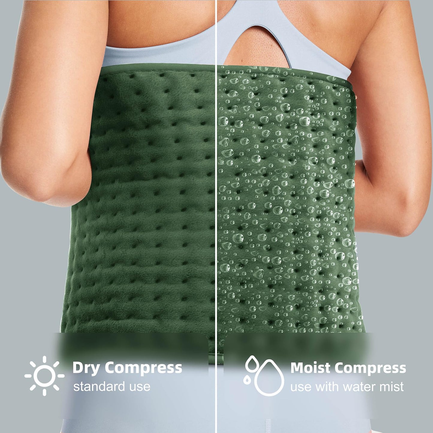 Heating pad for Back, Neck, Shoulder, Cramps and Leg Pain Relief, Heat Pads Christmas Gifts for Women, Men, Mom, Dad, Auto-Off,Machine Washable,Moist Dry Heat Options,Extra Large 12"x24"