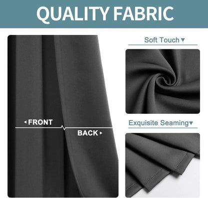 ChrisDowa Grommet Blackout Curtains - Thermal Insulated Room Darkening Panels, Dark Grey, 38"W x 54"L