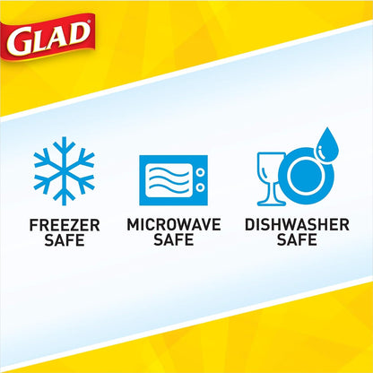 Glad GladWare Tall Entrée Food Storage Containers, Large Square Hold up to 42 Ounces, 3 Count Strong Food Holders