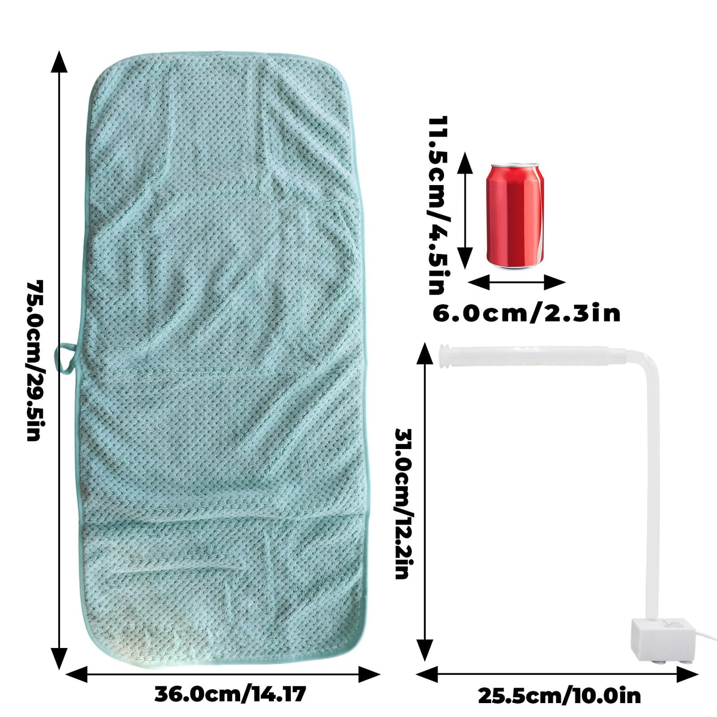 MinrzPet USB-Powered Reptile Shower Kit with Waterfall Fountain & Plush Towel – Bathing Essentials for Bearded Dragons, Frogs & Small Pets