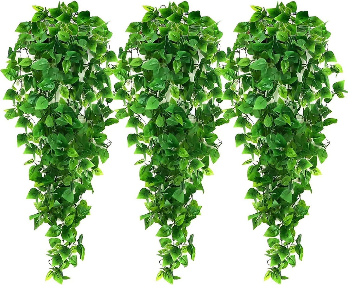 Ageomet 3pcs Artificial Hanging Plants, 3.6ft Fake Ivy Vine for Indoor Outdoor Wall House Room Decoration (No Baskets)