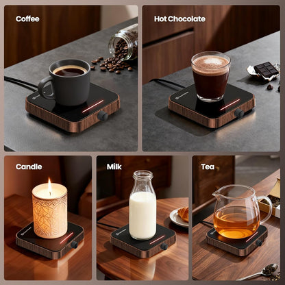 3-Temp Settings,Auto Maestri House Mug Warmer, Electric Coffee Cup Warmer for Desk with Shut Off, Constant Temperature