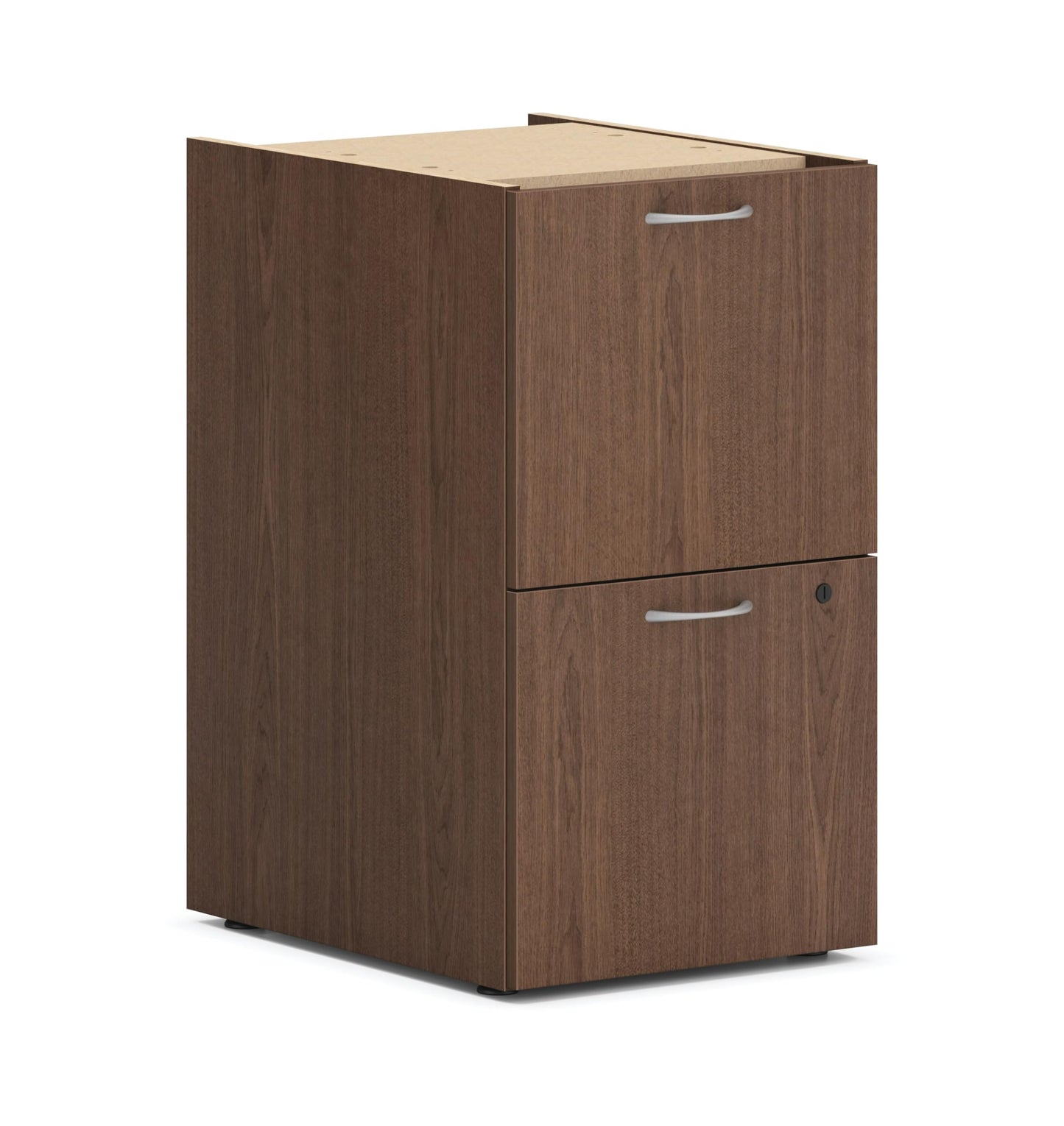 HON MOD Office Storage Drawers Pedestal Stand, Under Desk Organizers and Storage, Includes Two File Drawer, 15" W Pedestal for Office Spaces, Home Offices, Walnut
