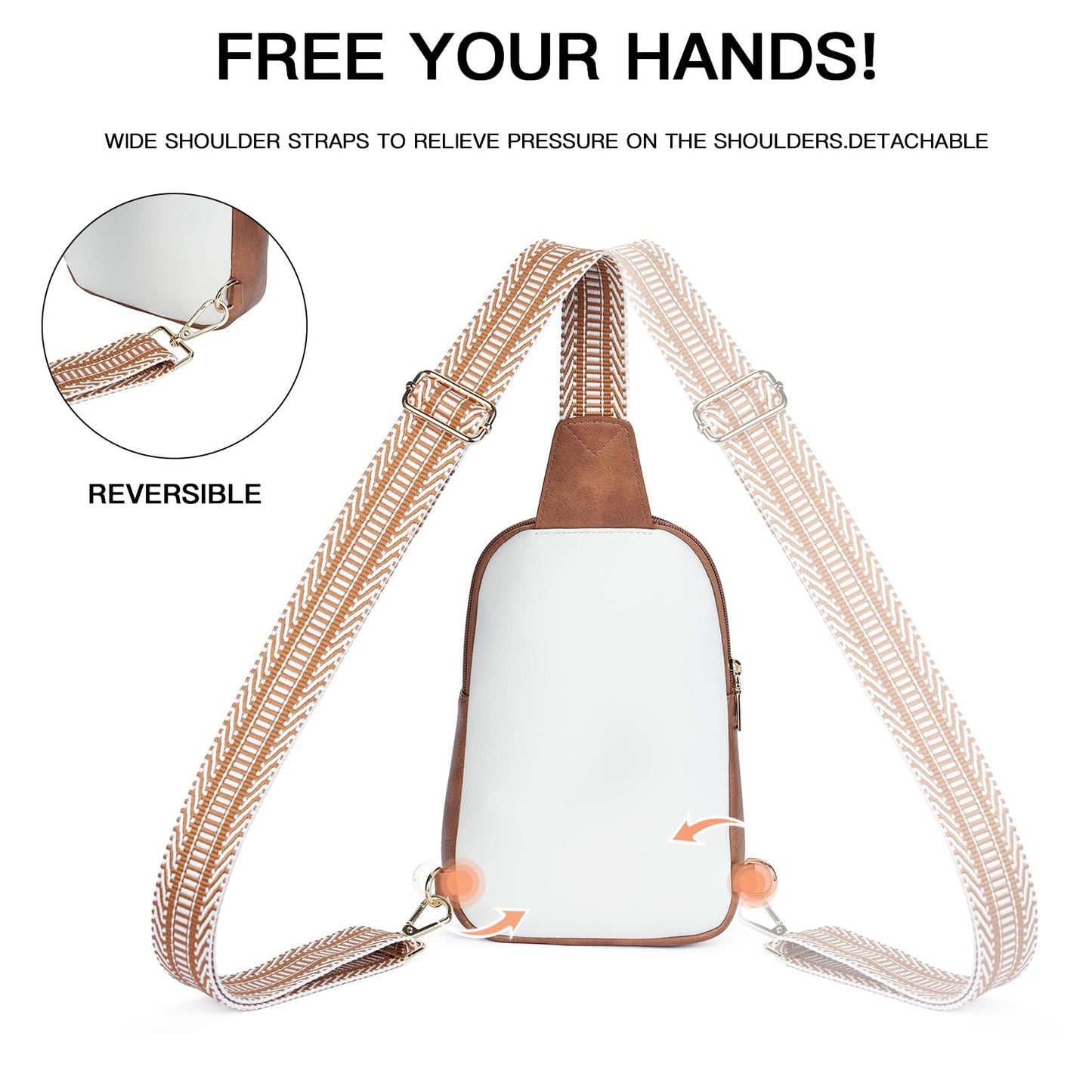 Telena Crossbody Sling Bags for Women, PU Leather Fanny Packs Cross Body Bag for Woman