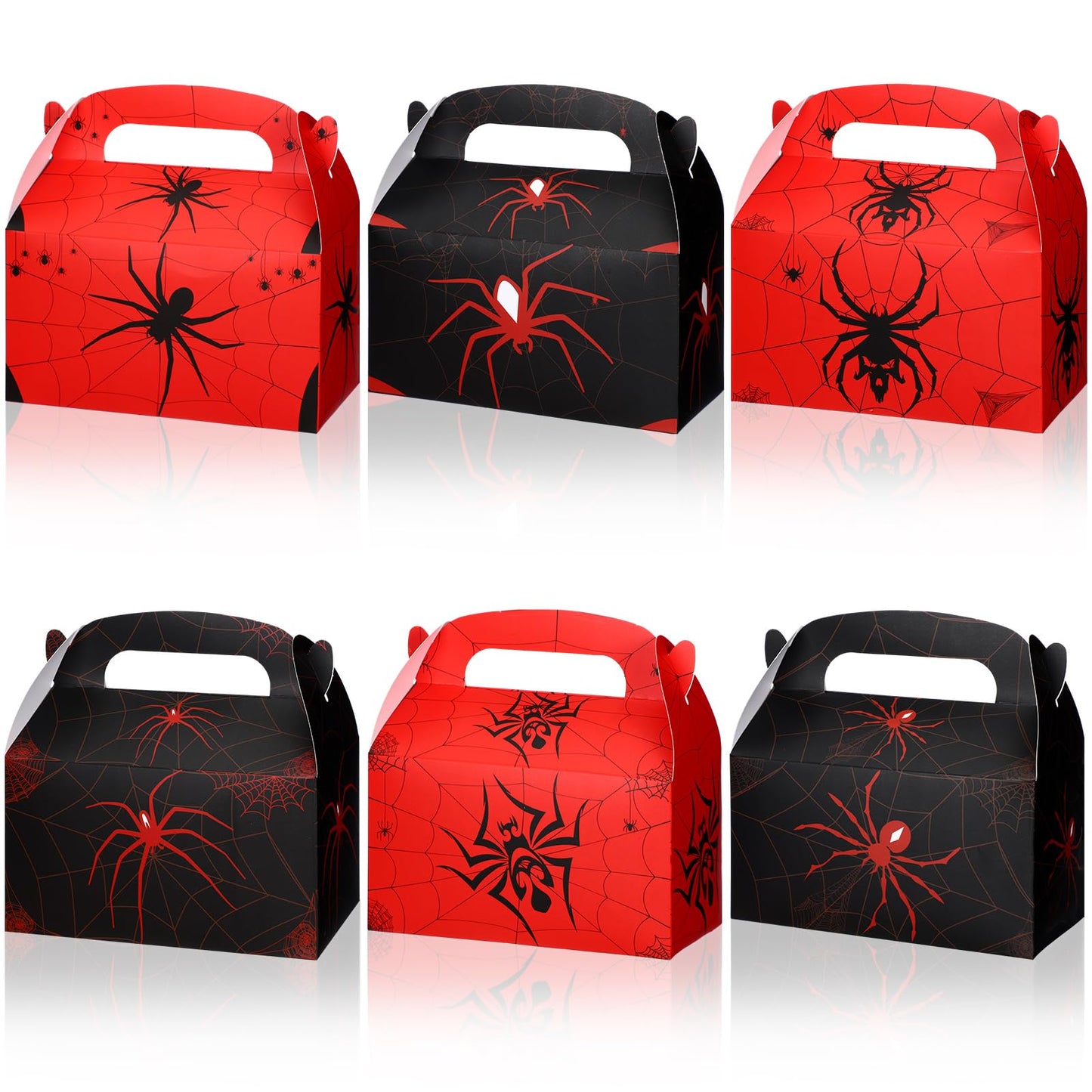 Kosiz 30 Pcs Spider Party Favors Halloween Spiderweb Birthday Party Supplies Spider Boxes Gift Spiderweb Theme Style Halloween Favors Goodie Boxes Fill up The Birthday Black and Red Candy Box