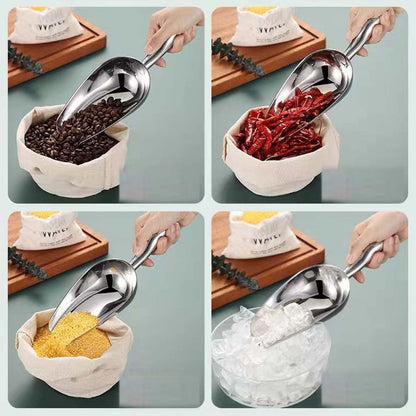 Stainless Steel Ice Scoop - Mini Ice Scoop for Freezer, Heavy Duty, Dishwasher Safe, 5 OZ