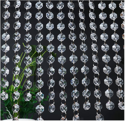 WAZHRMGHG 99FT Clear Acrylic Crystal Garland Strands Hanging Chandelier Bead Chain Ornament String Decorations for Manzanita Centerpiece Christmas Tree Wedding Party Celebration (99FT(30M))