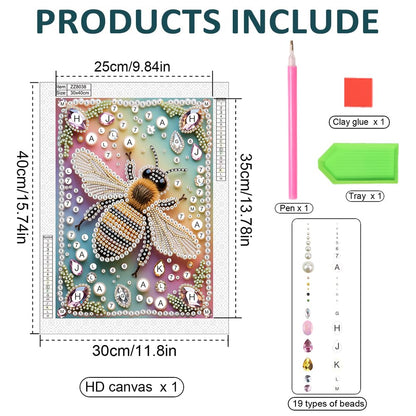 DPDAKIT Bee Pearl Diamond Painting Kits for Adults, 5D Pearl Diamond Art Kits for Adults Beginner, DIY Diamond Dots Gem Art Craft for Home Decor 12x16 inch