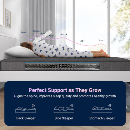 Avenco Twin Mattress, 6 Inch Twin Size Mattress in a Box, Medium Firm Hybrid Mattresses with Bonnell Spring and Gel Memory Foam for Cool Night Sleep & Pressure Relief, CertiPUR-US Certified