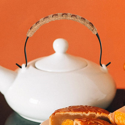 Hemoton Ceramic Teapot Handle, Adjustable Rope Wrapped U-Shape Replacement for Chinese Teapot