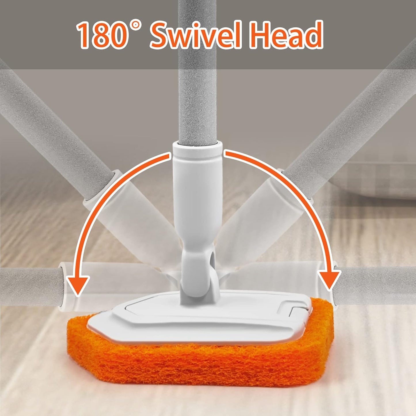 JEHONN 4-in-1 Tile Tub Scrubber with Long Handle, Upgraded Shower Cleaning Brush for Bathroom