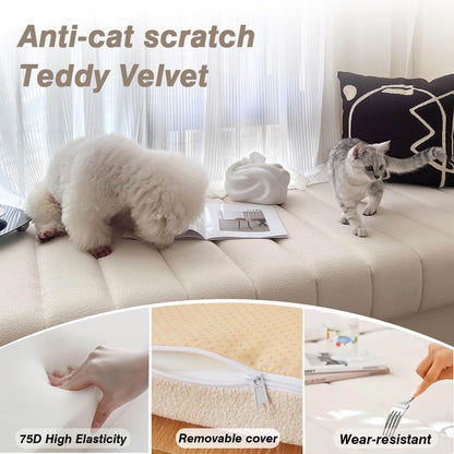 Custom Window Seat Cushions Indoor, Circle Fleece Bay Window Cushion, Waterproof Anti-cat Scratch Custom Bench Cushions