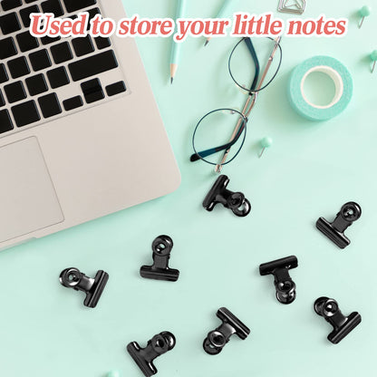 Kisston 200 Pcs Metal Clips Hinge Clips 0.87 Inch Small Bull Binder for Office, Paper, Photos, Picture, Maps, Poster, Drawings, Art Work, Papers, Clipboard, Price Tag (Black)