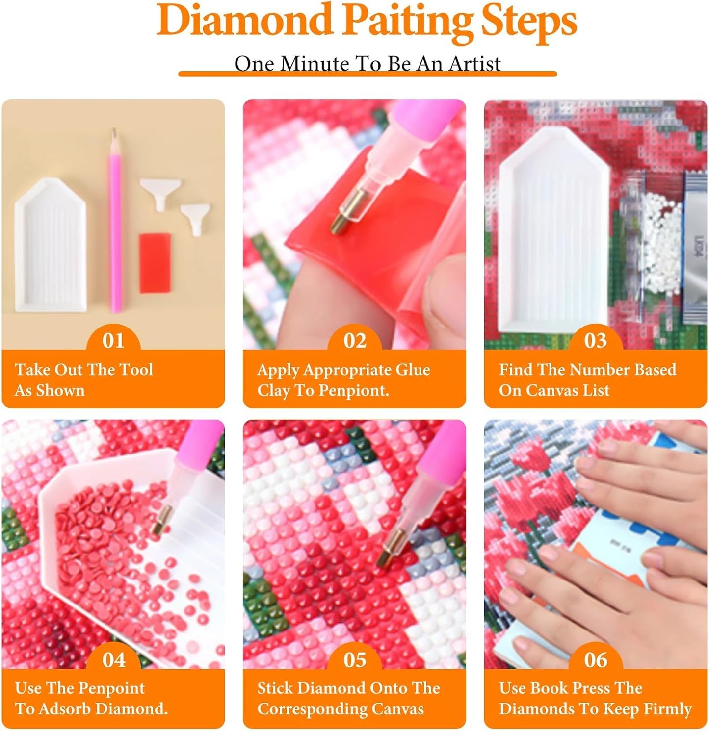 Diamond Art Kits for Adults - 3 Pack Sakura Landscape 5D Diamond Painting Kits for Beginner,DIY Mount Fuji Gem Art Full Drill Diamond Dots Crystal Craft Kits for Home Wall Decor Gifts 12x16inch