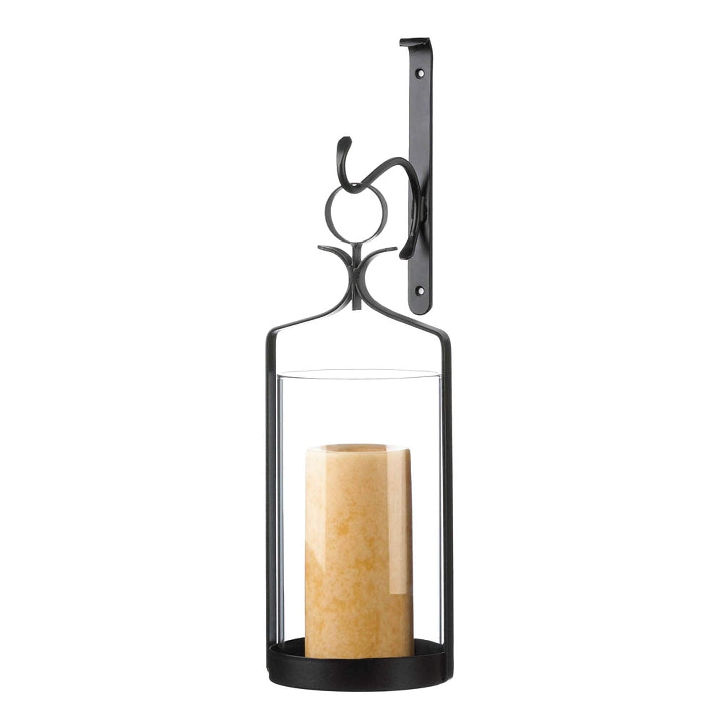 Zingz & Thingz Romantic Metal Wall Sconce Candle Holder, 5x5.625x16, Hanging Hurricane