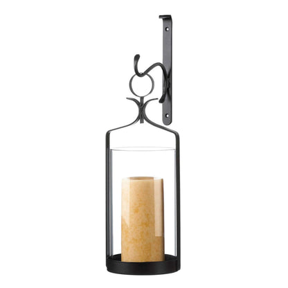 Zingz & Thingz Romantic Metal Wall Sconce Candle Holder, 5x5.625x16, Hanging Hurricane