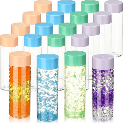 16 Purple,13.5 oz) Hoolerry Pcs Empty Plastic Sensory Bottles with Lids Reusable Clear Plastic Sensory Water Bottles