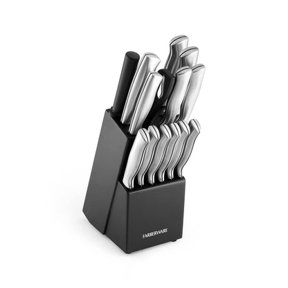 Farberware Juego de cuchillos de acero Inoxidable con sello bloque de 15 piezas