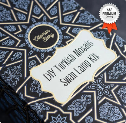 KRAFTSTORIES DIY Turkish Mosaic Lamp Craft Kit| Large Swan Neck Making Kit for Adults| Family Couple Relaxing Creative Activity Gift| Moroccan Table Lamp| Make Your Own Lamp (Christmas)