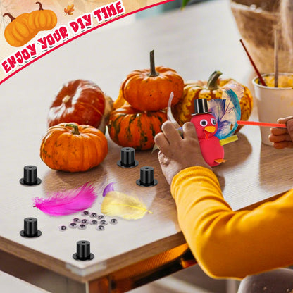 AmazingSpark 12 Sets Thanksgiving Turkey DIY Craft Kits Fall DIY Turkey Air Dry Clay Modeling Fall Crafts Ornament for Friendsgiving Thankful Dinner Party Activity Supplies Table Decorations