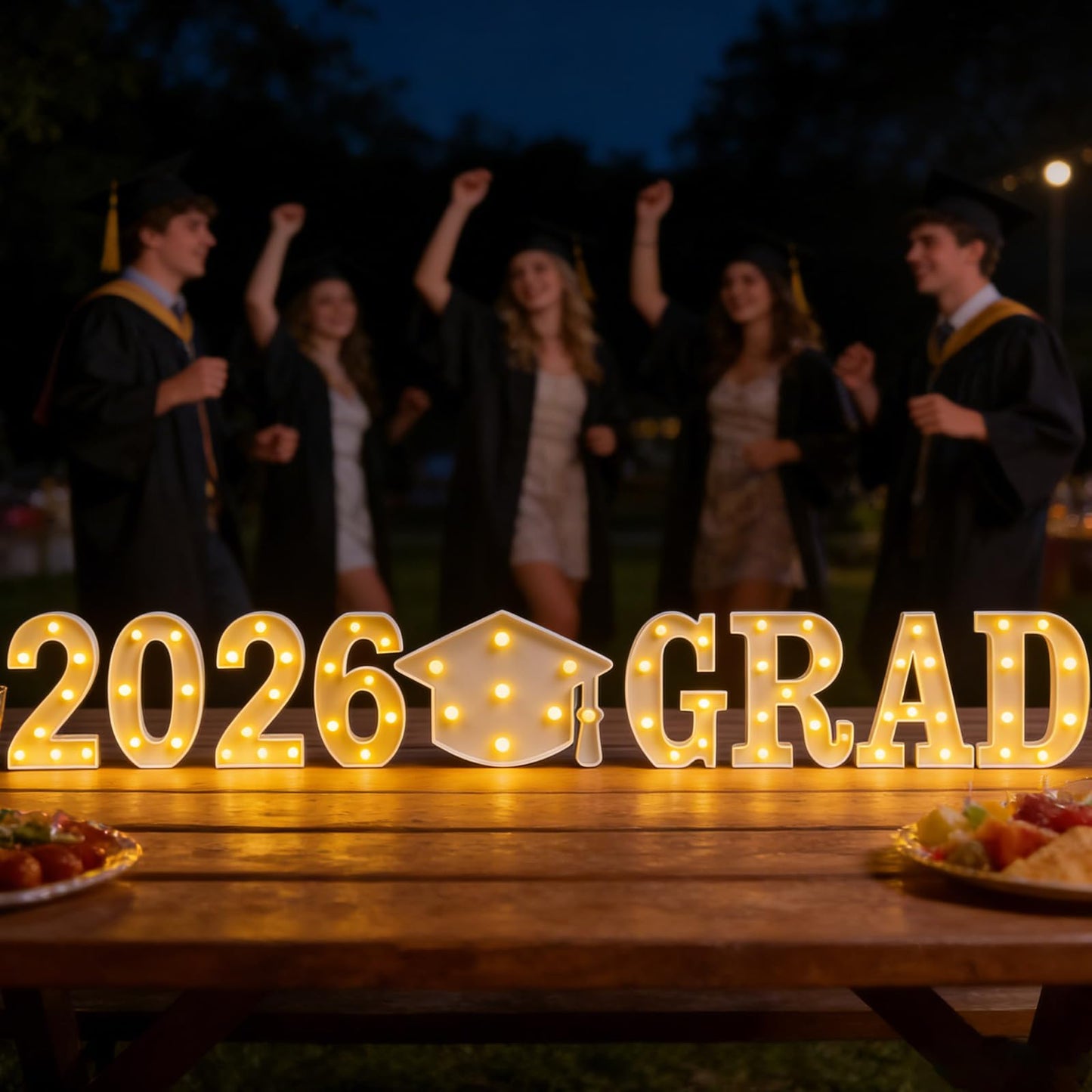 Luvsweets Graduation Decorations 2026 Sign - 9 Led Marquee Letters 'Grad 2026' Grad Light Up Numbers for Kindergarten High School College, Graduation Party Wall Table Centerpieces Decor Supplies